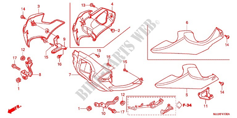 SABOT pour Honda NC 750 X ABS DCT LOWER, E Package de 2014