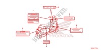 ETIQUETTE DE PRECAUTIONS pour Honda 50 METROPOLITAN BLACK/RED de 2013
