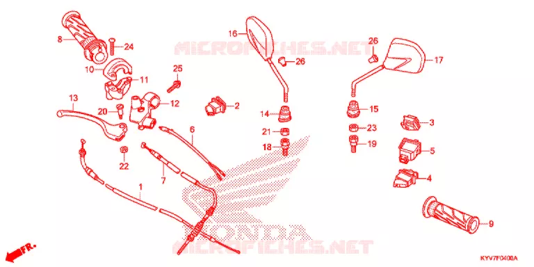 LEVIER DE GUIDON - CABLE - COMMODO Honda MOTO 100 other-models 2014  NF1002WHE