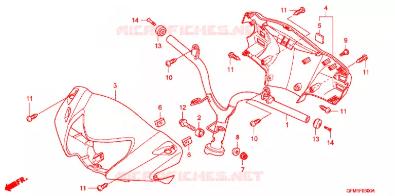 GUIDON - CARENAGE Honda SCOOTER 110 LEAD 2015  NHX110WHA
