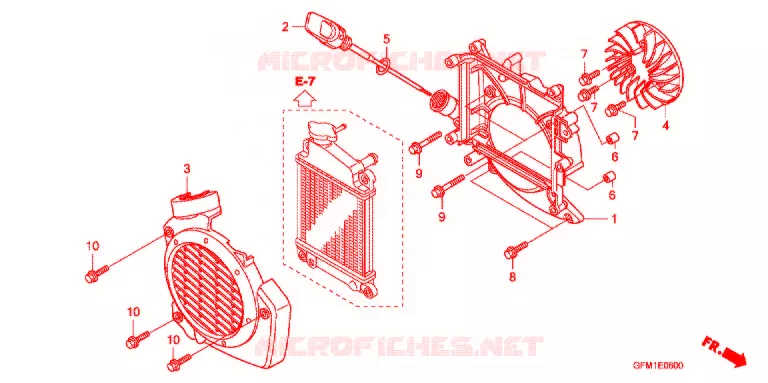 VENTILATEUR ET COUVERCLE DE RADIATEUR Honda SCOOTER 110 LEAD 2015  NHX110WHA