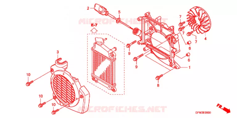 VENTILATEUR ET COUVERCLE DE RADIATEUR Honda SCOOTER 110 LEAD 2013  NHX110WHA