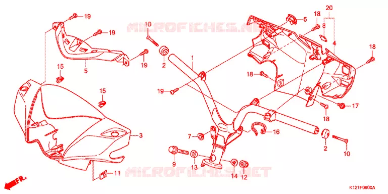 GUIDON - CARENAGE Honda SCOOTER 125 LEAD 2014  NHX125D