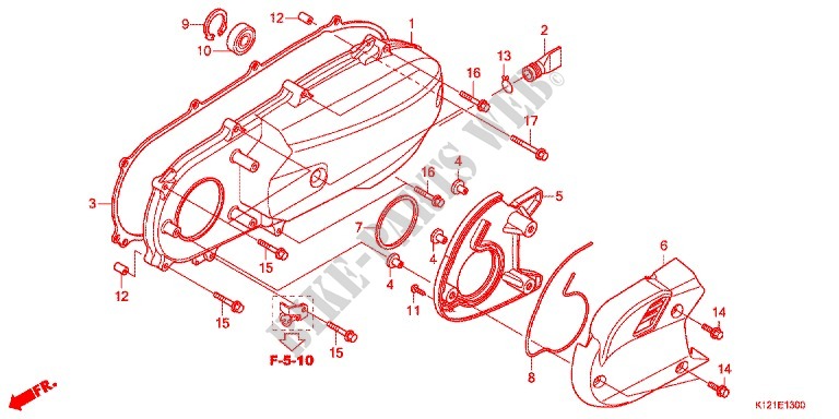 COUVERCLE GAUCHE pour Honda LEAD 125 de 2016