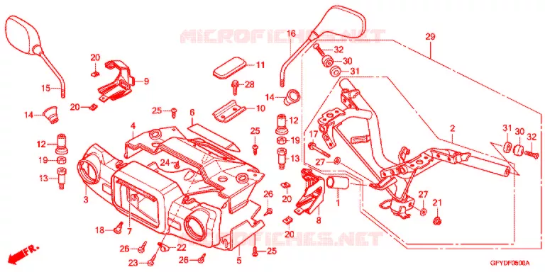 GUIDON - CARENAGE Honda SCOOTER 50 GYRO 2011  NJ50MDB