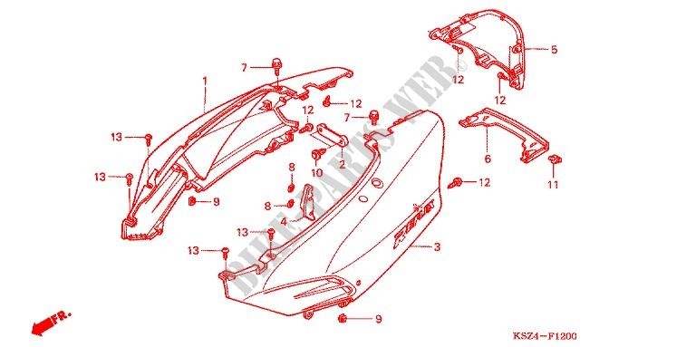 CARENAGE ARRIERE pour Honda REFLEX 250 de 2005