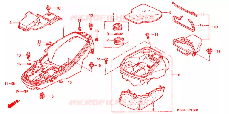 COFFRE Honda SCOOTER 250 REFLEX 2004  NSS250AS4