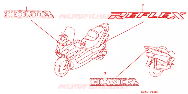 AUTOCOLLANTS Honda SCOOTER 250 REFLEX 2006  NSS250AS6