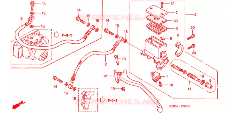 MAITRE-CYLINDRE DE FREIN ARRIERE Honda SCOOTER 250 REFLEX 2007  NSS250AS7