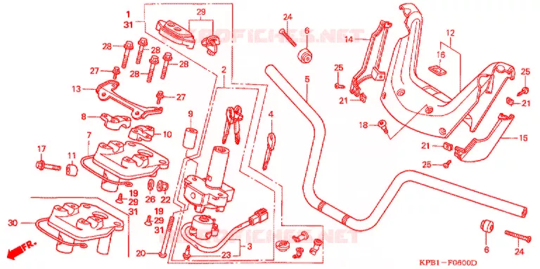 GUIDON - CARENAGE Honda SCOOTER 250 FORZA 2001  NSS250AY