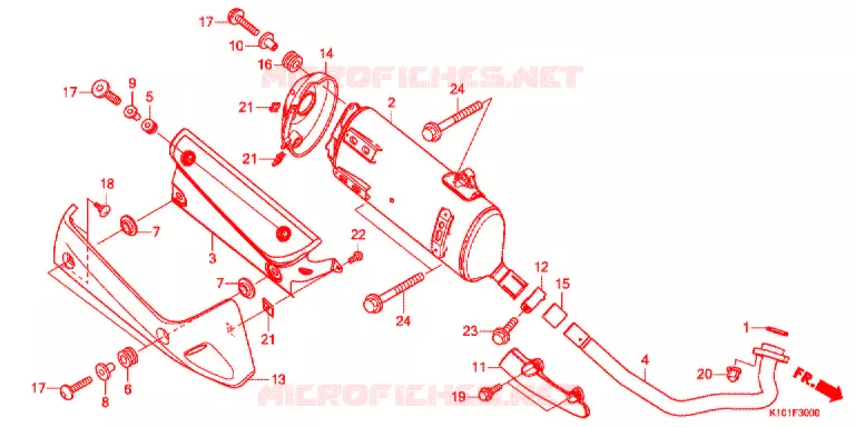 SILENCIEUX D'ECHAPPEMENT Honda SCOOTER 250 FORZA 2014  NSS250D
