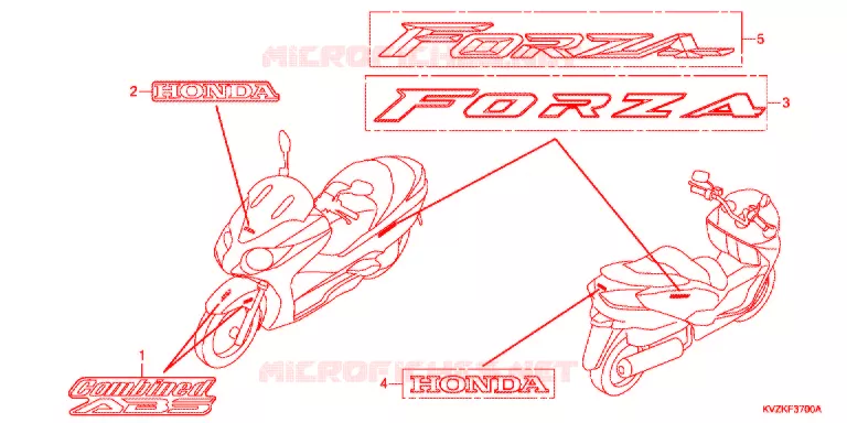 AUTOCOLLANTS Honda SCOOTER 250 FORZA 2011  NSS250DAB