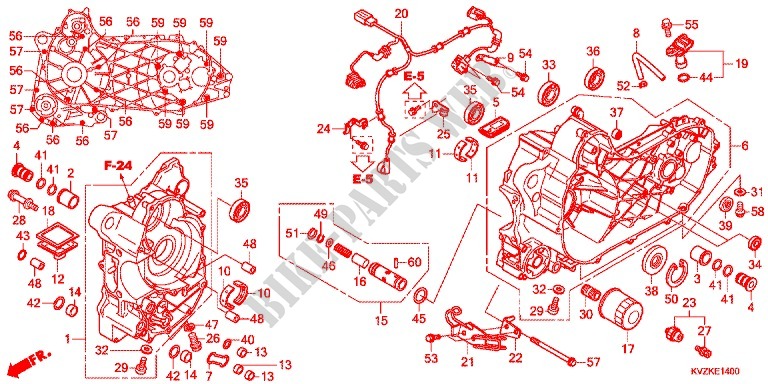 CARTER MOTEUR pour Honda FORZA 250 Z AUDIO de 2013
