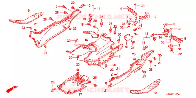 MARCHE PIEDS Honda SCOOTER 250 REFLEX 2004  NSS250S4