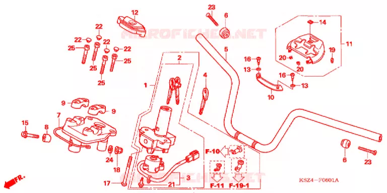 GUIDON - CARENAGE (NSS250S/NSS250AS) Honda SCOOTER 250 REFLEX 2006  NSS250S6