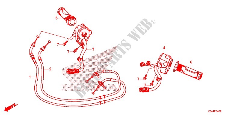 COMMODO   LEVIER   CABLE pour Honda FORZA 300 ABS de 2014