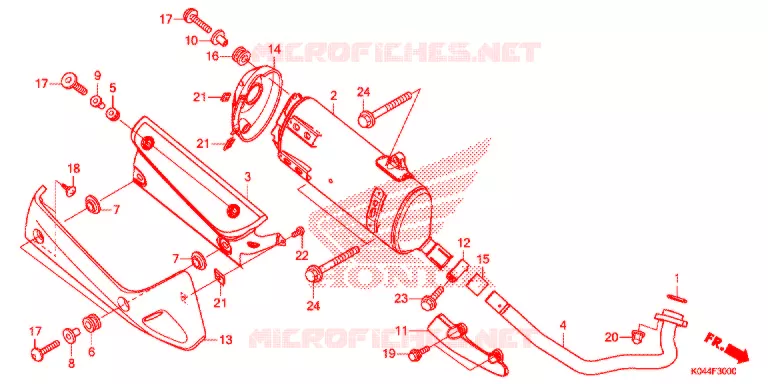 SILENCIEUX D'ECHAPPEMENT Honda SCOOTER 300 FORZA 2014  NSS300AE