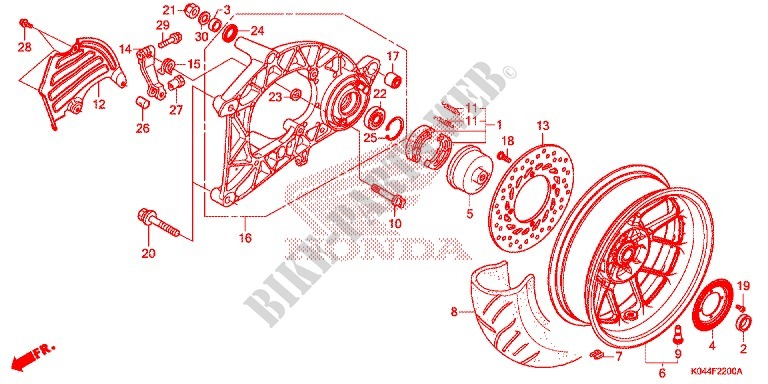 ROUE ARRIERE   BRAS OSCILLANT (AC) pour Honda FORZA 300 de 2016