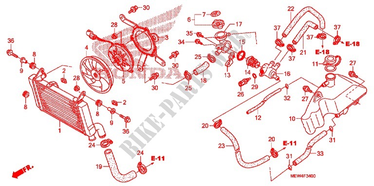 RADIATEUR pour Honda DEAUVILLE 700 ABS de 2011