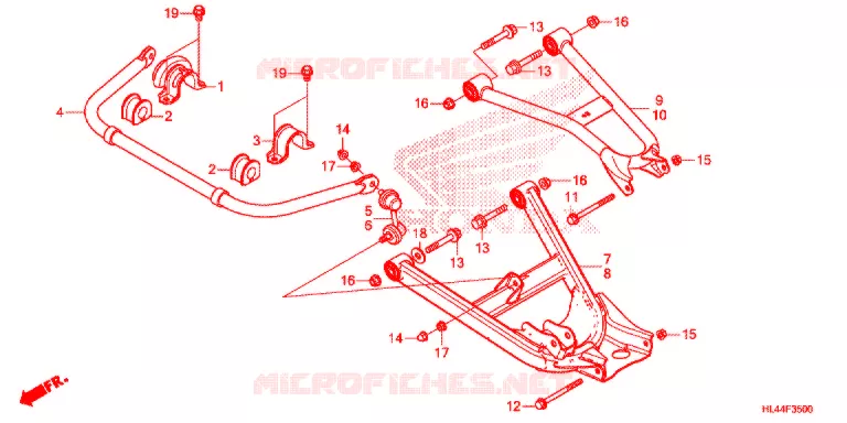 TRIANGLES - BARRE ANTI ROULIS Honda ATV 1000 PIONEER 2016  SXS1000M5DG
