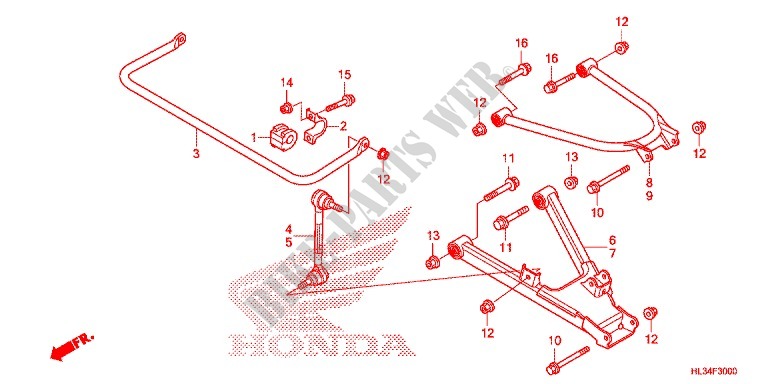 BRAS ARRIERE pour Honda PIONEER 700 2AC de 2014