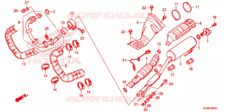 SILENCIEUX D'ECHAPPEMENT Honda ATV 700 PIONEER 2015  SXS700M2F