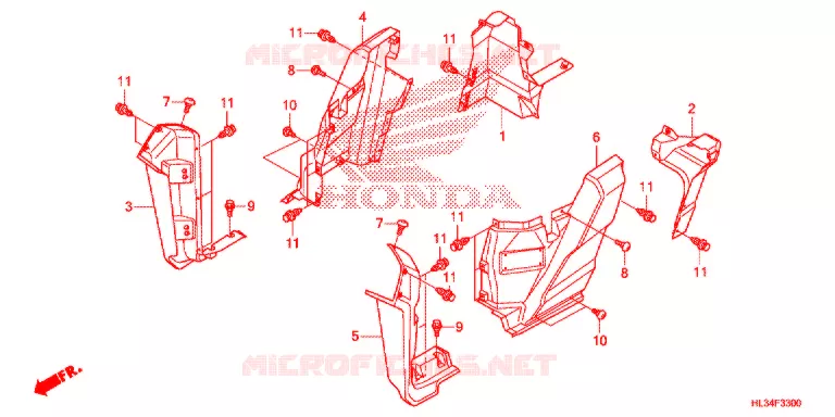 COUVERCLES LATERAUX Honda ATV 700 PIONEER 2015  SXS700M2F
