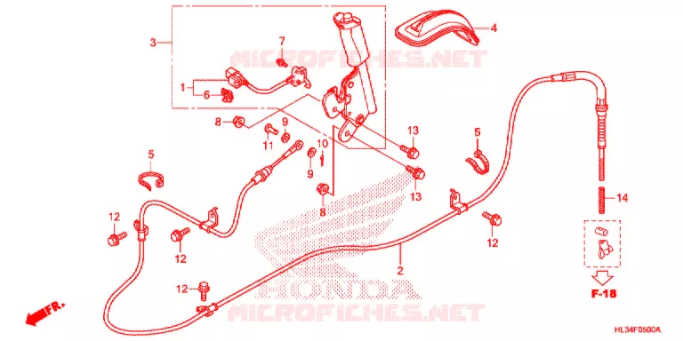 FREIN DE STATIONNEMENT Honda ATV 700 PIONEER 2015  SXS700M2F