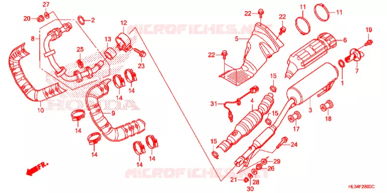 SILENCIEUX D'ECHAPPEMENT Honda ATV 700 PIONEER 2015  SXS700M2F