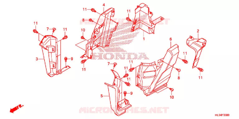 COUVERCLES LATERAUX Honda ATV 700 PIONEER 2015  SXS700M4F