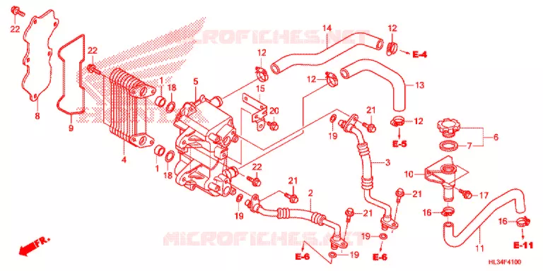 RADIATEUR D'HUILE Honda ATV 700 PIONEER 2015  SXS700M4F