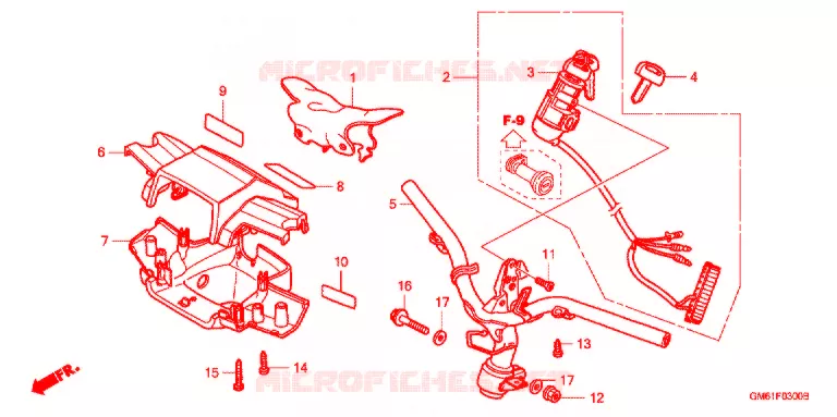 GUIDON Honda SCOOTER 50 GYRO 1994  TB50P