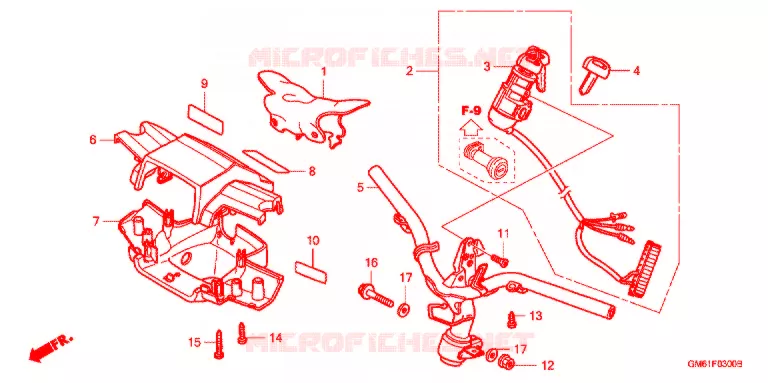 GUIDON Honda SCOOTER 50 GYRO 2003  TB50Y