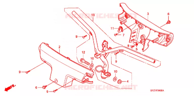 GUIDON - CARENAGE Honda SCOOTER 50 GYRO 2013  TC50B