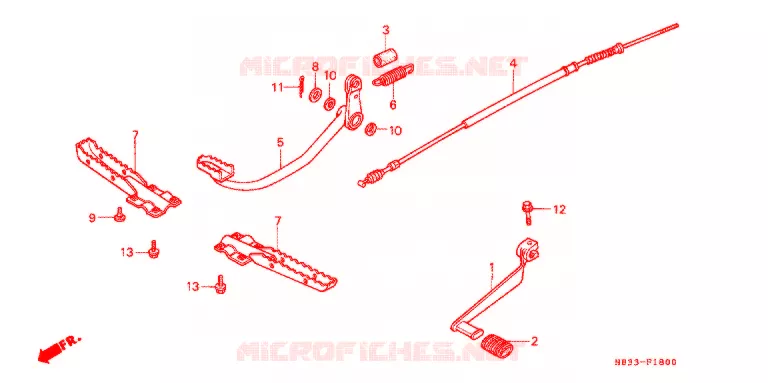 REPOSE PIED - PEDALE Honda ATV 200 FOURTRAX 1987  TRX200SXH
