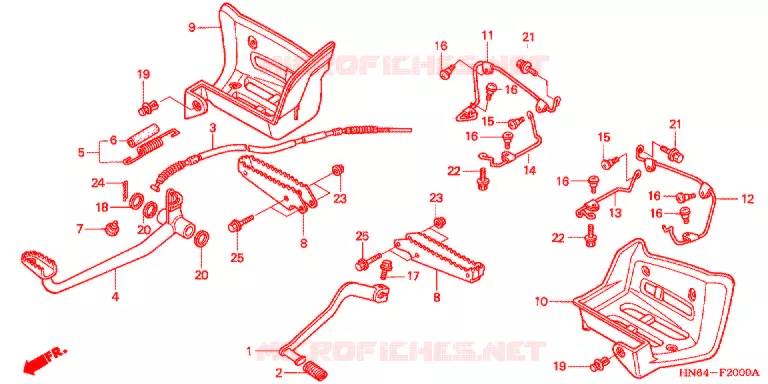 PEDALE - REPOSE PIED ('01-'05) Honda ATV 250 FOURTRAX 2005  TRX250EX5