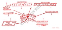 AUTOCOLLANTS pour Honda TRX 250 FOURTRAX RECON Electric Shift de 2003