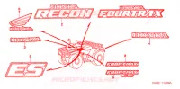 AUTOCOLLANTS pour Honda TRX 250 FOURTRAX RECON Electric Shift de 2003