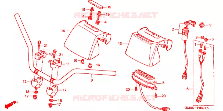 GUIDON (A/CM) Honda ATV 250 FOURTRAX 2003  TRX250TE3