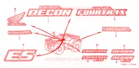 AUTOCOLLANTS pour Honda TRX 250 FOURTRAX RECON Electric Shift de 2005