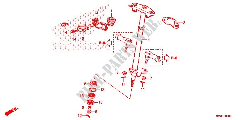 ARBRE DE DIRECTION pour Honda TRX 250 FOURTRAX RECON Electric Shift de 2014