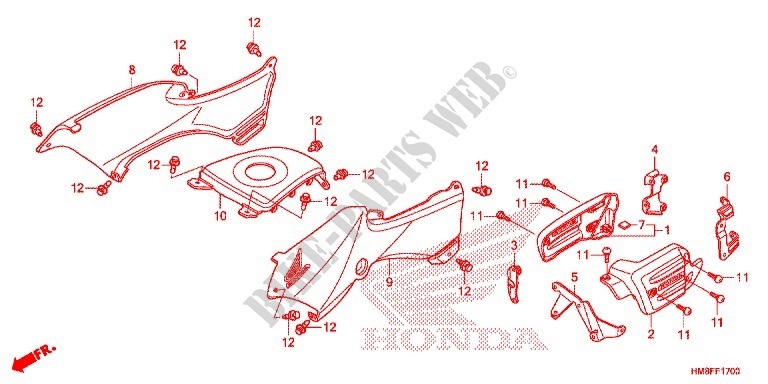 CARENAGE ARRIERE pour Honda TRX 250 FOURTRAX RECON Electric Shift de 2014