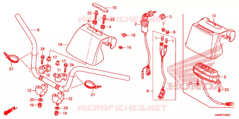 GUIDON Honda ATV 250 FOURTRAX 2014  TRX250TEE