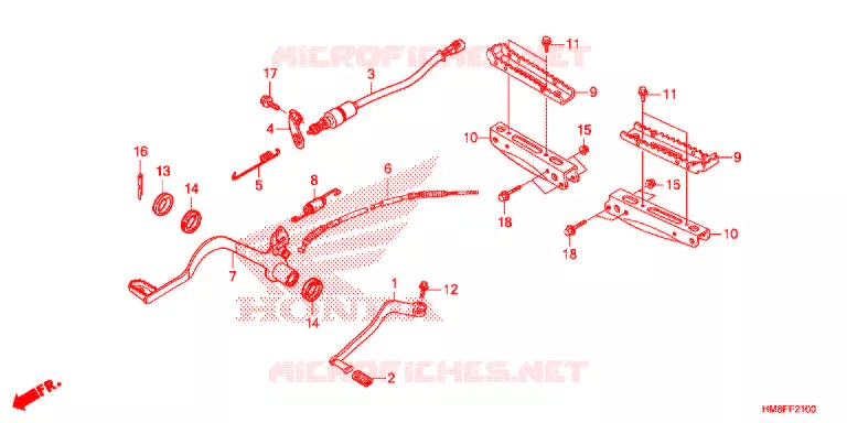 PEDALE - REPOSE PIED Honda ATV 250 FOURTRAX 2014  TRX250TEE