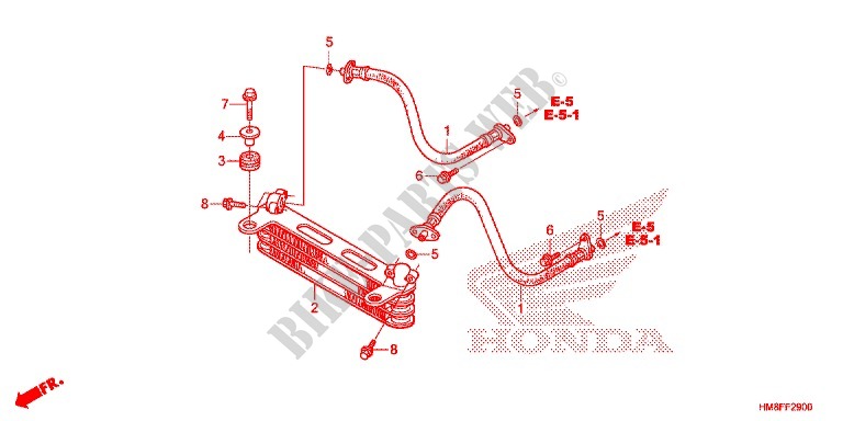 RADIATEUR D'HUILE pour Honda TRX 250 FOURTRAX RECON Electric Shift de 2014