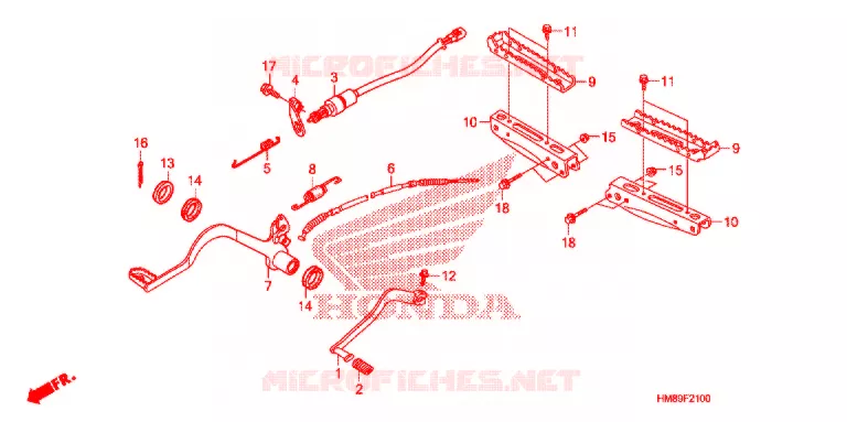 PEDALE - REPOSE PIED Honda ATV 250 FOURTRAX 2011  TRX250TMB