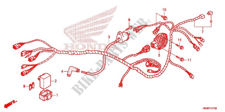 FAISCEAU DES FILS  pour Honda TRX 250 FOURTRAX RECON Standard de 2014