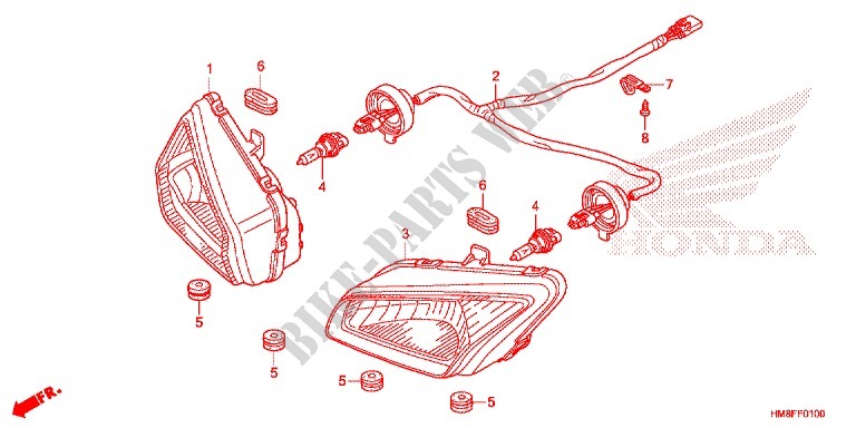 PHARE pour Honda TRX 250 FOURTRAX RECON Standard de 2014
