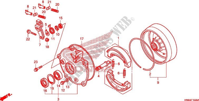 TAMBOUR DE FREIN ARRIERE pour Honda TRX SPORTRAX 250 X de 2011