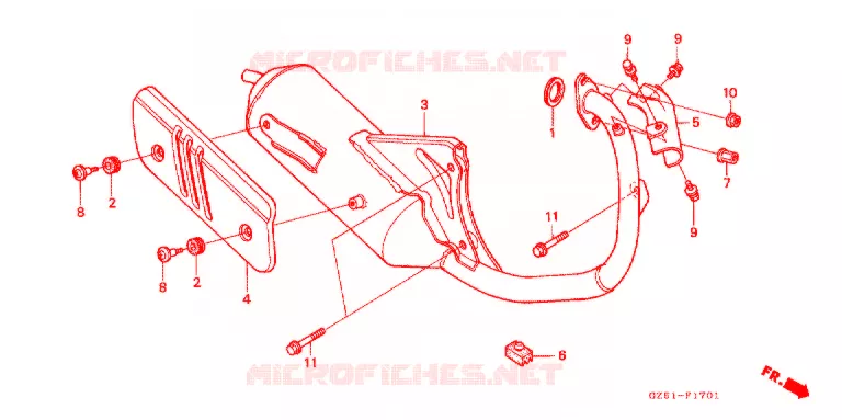 SILENCIEUX D'ECHAPPEMENT (SZ50P/R/T) Honda SCOOTER 50 TACT 1996  SZ50T_III